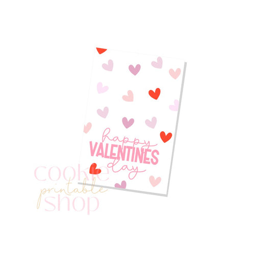 happy valentines day rectangle tag - digital download