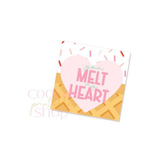 you melt my heart valentine tag - digital download