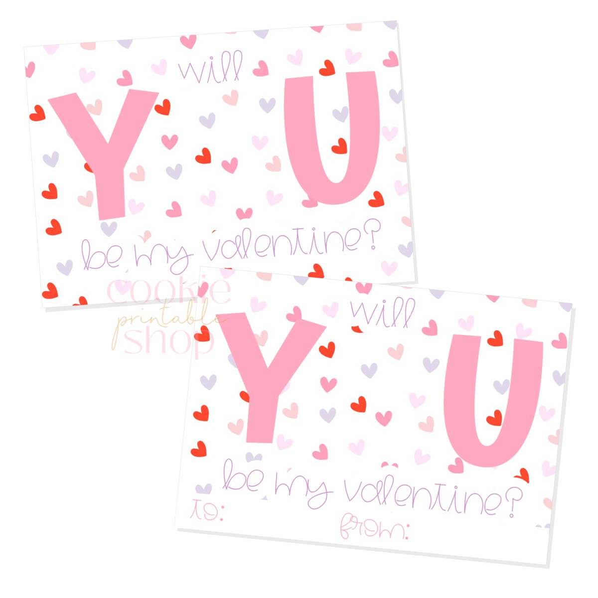 will you be my valentine cookie card - digital download