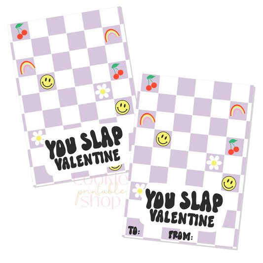 you slap valentine cookie card - digital download